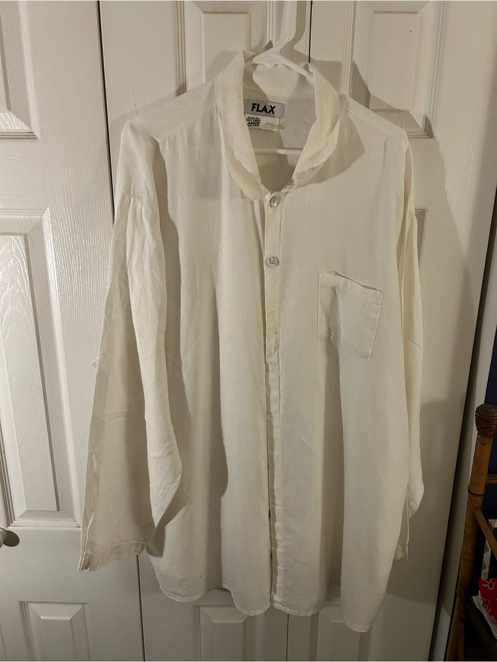 Flax Women's Off-White Lightweight Button-Front Shirt Jacket